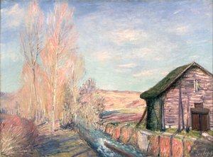 Jaro na venkově, předměstí Moret od Alfred Sisley