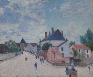 Ulice v Moretu, kolem roku 1890 (olej na plátně) od Alfred Sisley