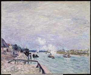 Seina v Grenelle, vlhké počasí, 1878 od Alfred Sisley