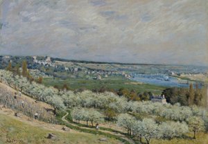 Terasa v Saint-Germain, jaro od Alfred Sisley