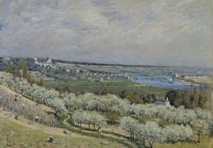 Terasa v Saint-Germain, jaro od Alfred Sisley