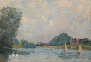 Temže v Hampton Court, 1874 od Alfred Sisley