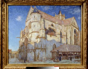 Kostel Moret (Moret-sur-Loing nebo Moret sur Loing). Obraz Alfreda Sisleyho (1839 - 1899) od Alfred Sisley