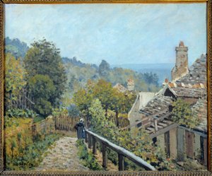 Pohled na Louveciennes, stezka středního pobřeží zvaná výšiny od Marly Painting od Alfreda Sisleyho (1839-1899) 1873 Sun. 0,38x0,46 m Paříž, musee d