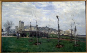 Pohled na Montmartre z květinového města v Batignolles Painting od Alfreda Sisleyho (1839-1899) 1869 Sun. 0,7x1,17 m Grenoble, Musee des Beaux Arts od Alfred Sisley