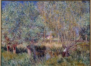Vrby na břehu řeky Orvanne. Obraz Alfreda Sisleyho (1839 - 1899) od Alfred Sisley