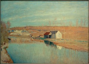 le Loing et les Coteaux de St. Nicaise - Soleil de Mars od Alfred Sisley