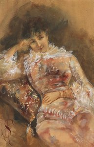 Portrét Sarah Bernhardtové 1844-1923, c. 1880. od Alfred Emile Stevens