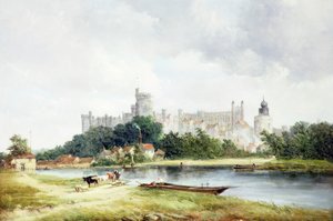 Hrad Windsor z Brocas Meadows