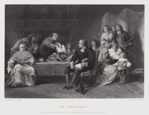 The Controversy (rytina) od Alfred W. (after) Elmore