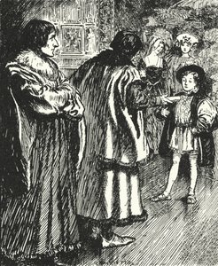 Erasmus sledoval, jak sir Thomas More představuje báseň, kterou napsal mladému princi Jindřichovi, budoucímu králi Jindřichu VIII