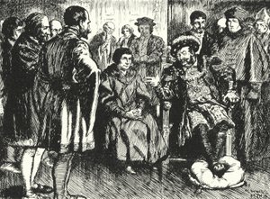 Sir Thomas More na dvoře Jindřicha VIII., vzdorující pokusům králů přimět ho, aby řekl něco, co by ho pobavilo