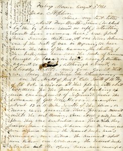 Dopis [Alfreda Warnera] Stephenovi, 3. srpna 1861 od Alfred Warner