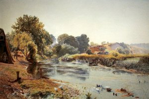 Kousek staré Anglie v polospánku (akvarel na papíře) od Alfred William Hunt
