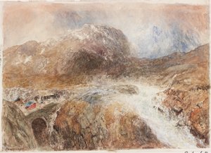 Nant Frangon (tužka a akvarel na papíře (nalepeno na desce)) od Alfred William Hunt