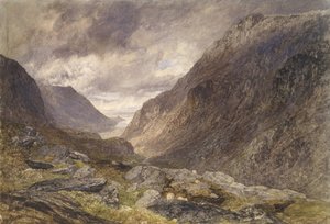 Pass of Llanberis, c.1853 (akvarel na papíře) od Alfred William Hunt