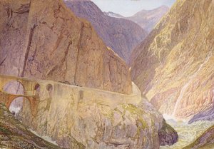 Ďáblův most – průsmyk svatého Gotharda od Alfred William Hunt