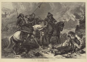 Válka, Bashi-Bazouks hořící vesnice od Alfred William Hunt