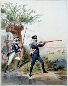 Napoleonská armáda: Císařská garda. Rytina Alfreda De Marbota (19. století) 1809. Malmaison, Hradní muzeum. od Alfred de (after) Marbot