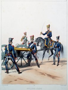 Napoleonic Armee: Lehké dělostřelectvo. Rytina Alfreda De Marbota (19. století) 1812. Malmaison, Musee Du Chateau. od Alfred de (after) Marbot