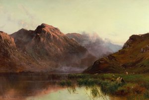 The Hunt of Wildfowl Llyn Crafnant (olej na plátně) od Alfred de Breanski