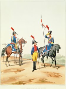 Francouzské jednotky, vyryl Gustave David (1824-91) 1810 od Alfred de after Marbot