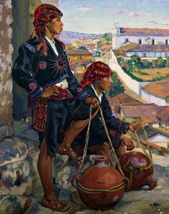 Vodní nosiče, Chichicastenango od Alfredo Gálvez Suárez