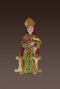 Uherský král Lajos II. 1506-26 na poradě před bitvou u Moháče v roce 1526, 1558 tuš a zlatý list na pergamenu detail 290004 od Ali Amir Beg