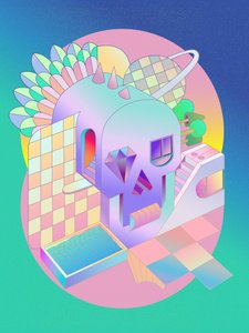 Pastelová lebka od Ali Gulec