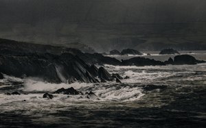 Cliffs Near Inch, 2018 (ručně malovaná fotografie)