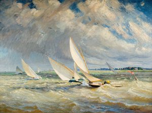 Závody jachet ve špatném počasí - Burnham-On-Crouch, 1919. od Alice Maud Fanner