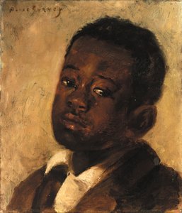 Hlava černého chlapce, konec 19.-začátek 20. století.