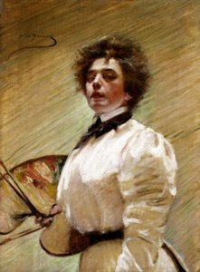 Autoportrét s paletou, ca. 1906. od Alice Pike Barney