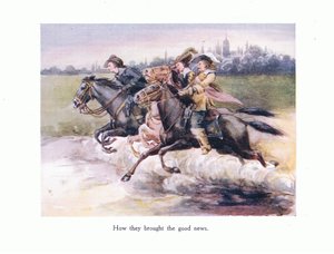 Jak přinesli dobré zprávy z Gentu do Aix, ilustrace z Básně pro mladé: Robert Browning, kolem roku 1920 od Alice Ross