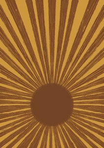 Retro Golden Sunburst od Aliya Putrus