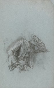 Studie k portrétu sedícího gentlemana (křída s pahýlem na modrém papíře) od Allan Ramsay