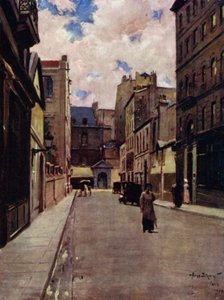 Paříž: Ulice ve staré Paříži, St Germain (barevné lito) od Allan Stewart