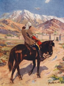 Jediný přeživší z armády, Dr. Brydon dorazil do Jallalabadu sám (barevná litografie) od Allan Stewart