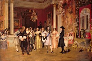 William Penn (1644-1718) přebírající Listinu Pennsylvánie od anglického krále Karla II