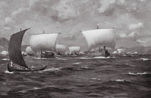 Xerxes bičuje Hellespont (litografie) od Allan Stewart
