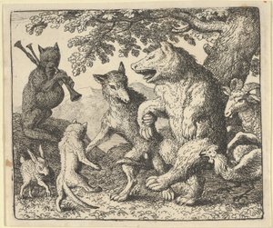 Party na počest medvěda a vlka, 1650-75. od Allart van Everdingen