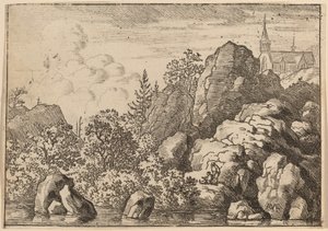 Kostel na kopci, pravděpodobně c. 16451656. od Allart van Everdingen