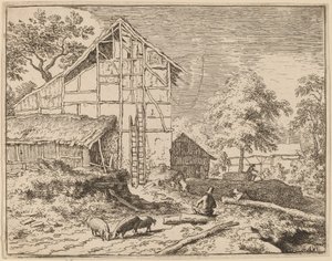 Chata se dvěma žebříky, pravděpodobně ca. 16451656. od Allart van Everdingen