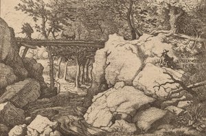 Koza na malém mostě, pravděpodobně c. 16451656. od Allart van Everdingen