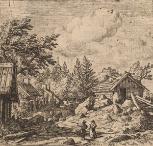 Hamlet on Mountainous Ground, pravděpodobně c. 16451656. od Allart van Everdingen
