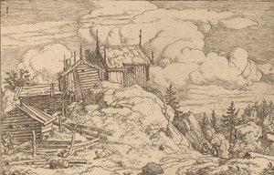 Hamlet na kopci, pravděpodobně c. 16451656. od Allart van Everdingen