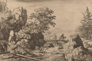 Jezdec na mostě, pravděpodobně c. 16451656. od Allart van Everdingen