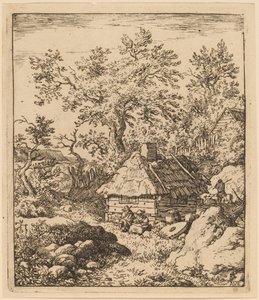 Krajina s mlýnským kamenem u sudu, pravděpodobně c. 16451656. od Allart van Everdingen