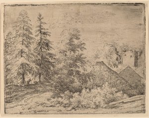 Muž mezi dvěma jedlemi, pravděpodobně c. 16451656.