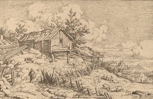 Muž poblíž vchodu do zkaženého živého plotu, pravděpodobně c. 16451656. od Allart van Everdingen